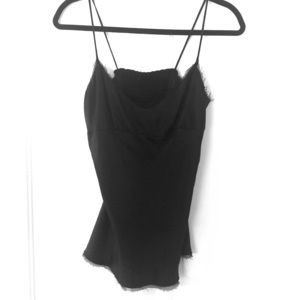 Vince Silk Cami with lace frayed trim XS